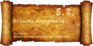Bilszky Konstantin névjegykártya